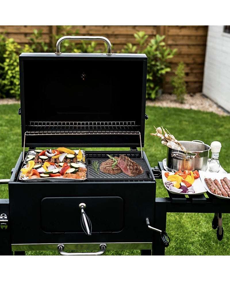 Ecooso 9.7 x 16.7 Inch Pre-Seasoned Cast Iron Reversible Grill and Griddle for Double Burner