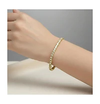 GiGiGirl Classic Sterling Silver Radiant Cubic Zirconia Tennis Bracelet