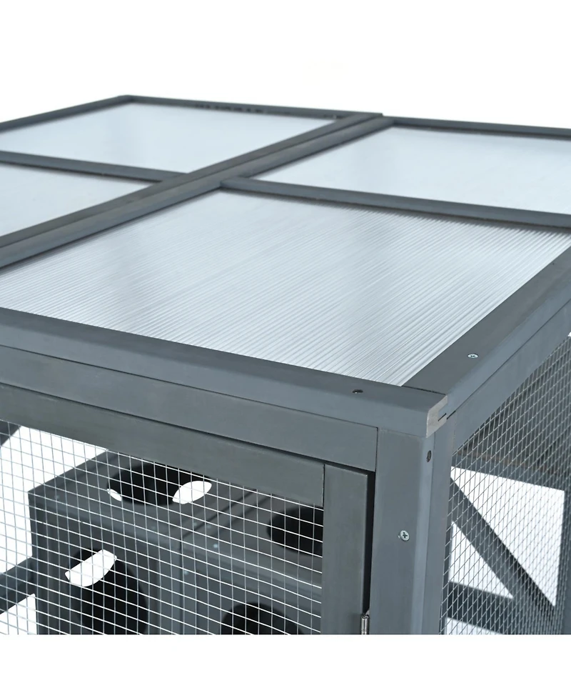 Streamdale Furniture Pine Outdoor Cat House with Shelves