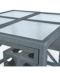 Streamdale Furniture Pine Outdoor Cat House with Shelves