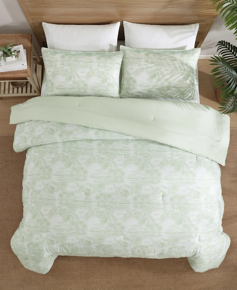 Tommy Bahama Home Beach Bluff Toile Cotton 3-Pc. Comforter Set