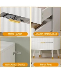 gaomon 4 Drawer Dresser Set of 2 for Bedroom, Modern Closet Dressers Chest of Drawers, Storage Chest Cabinet Organizer Unit