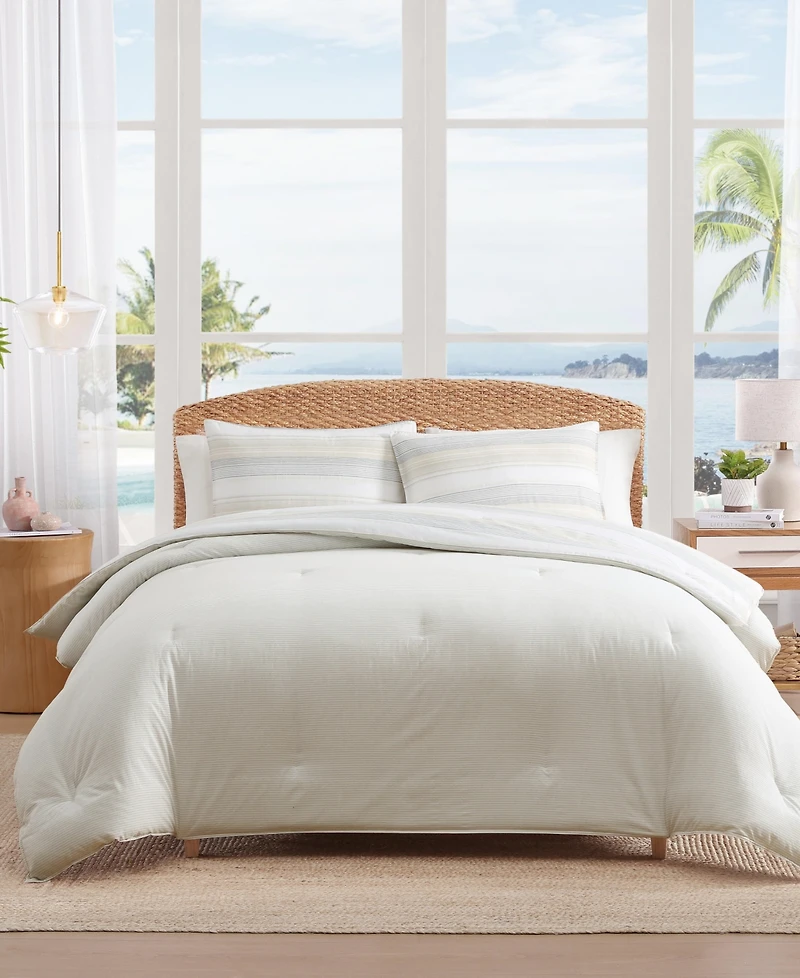 Tommy Bahama Home Canal Island Stripe Cotton 3-Pc. Comforter Set, King
