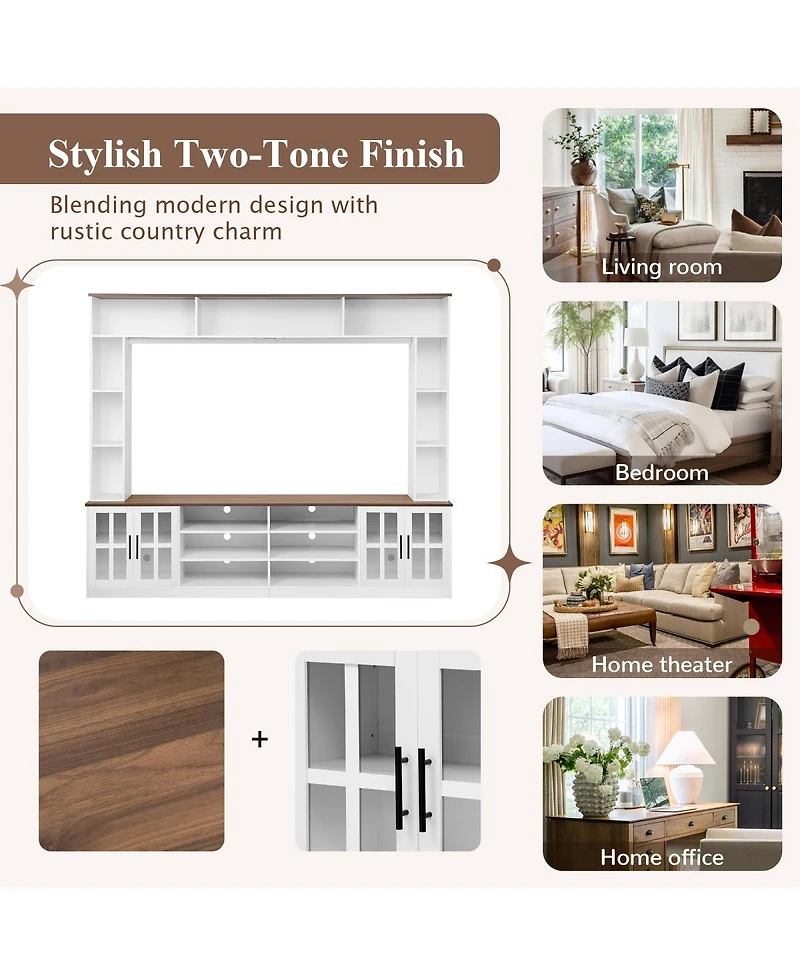 Streamdale Furniture 95.5" Entertainment Center with Bookshelves for TVs up to 80