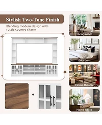 Streamdale Furniture 95.5" Entertainment Center with Bookshelves for TVs up to 80