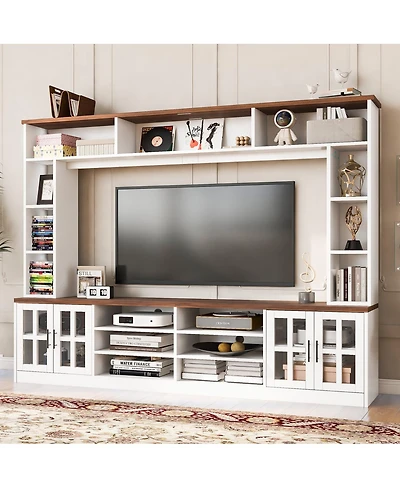 Streamdale Furniture 95.5" Entertainment Center with Bookshelves for TVs up to 80
