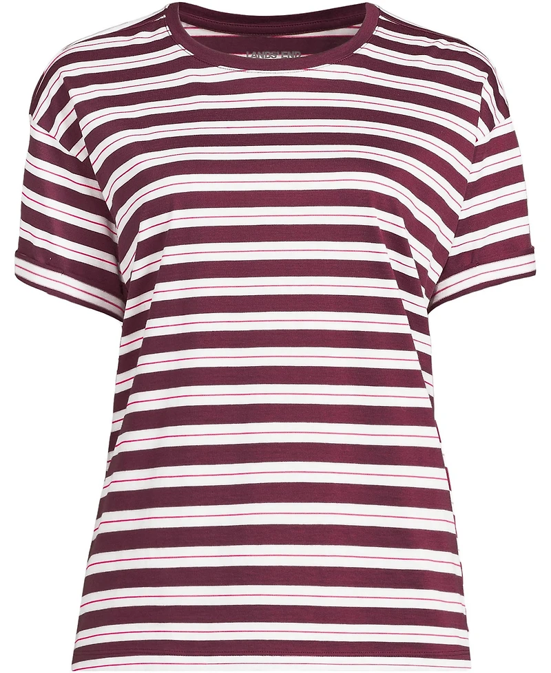 Lands' End Women's Oversized Supima Short Sleeve Crew Neck T-Shirt