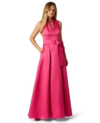 Adrianna Papell Petite V-Neck Tie-Front Ball Gown