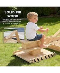 Qaba Wooden box with Digger, Kids box Outdoor with 360degree(s) Rotating Seat