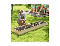 Slickblue Wooden Raised Garden Bed with 2 Planter Boxes