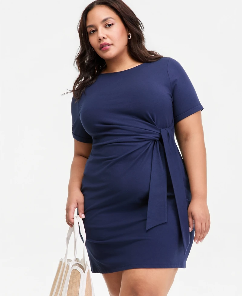 On 34th Trendy Plus Tie-Side Mini Dress, Macy's Exclusive