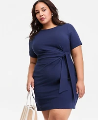 On 34th Trendy Plus Tie-Side Mini Dress, Macy's Exclusive