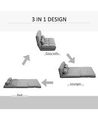 Boyel Living Convertible Floor Sofa Chair with Adjustable Backrest and Headrest