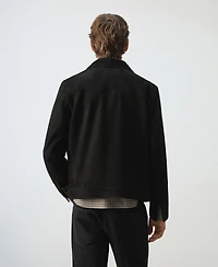 Mango Men's Suede Leather Zipper Jacket