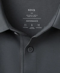Mango Men's Comfort Stretch Button Polo Shirt