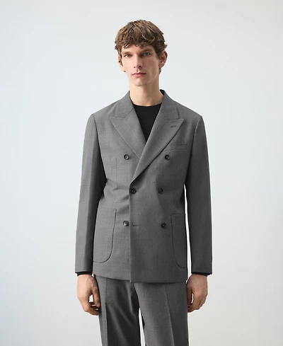 Mango Men's Ricardo Regular Fit Double-Breasted Suit Jacket