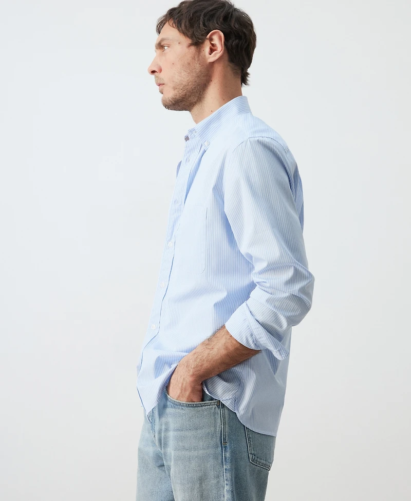 Mango Men's Cotton Regular-Fit Striped Shirt