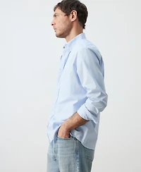 Mango Men's Cotton Regular-Fit Striped Shirt