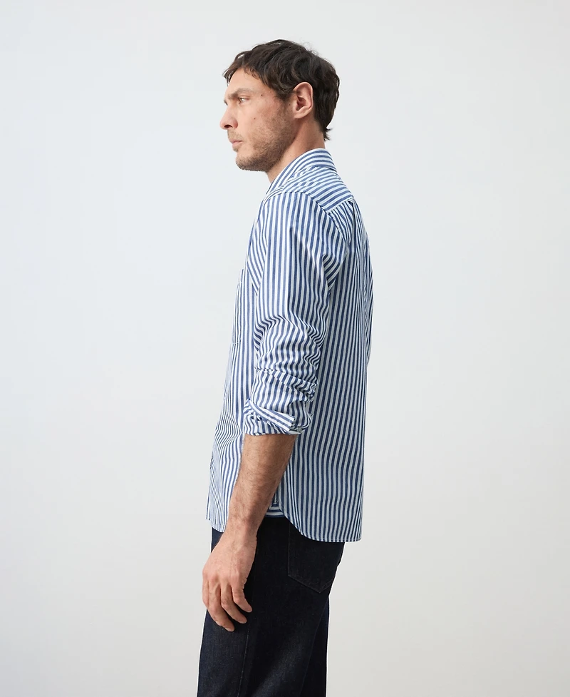 Mango Men's Cotton Regular-Fit Striped Shirt