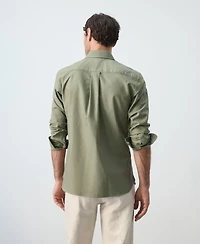 Mango Men's Cotton Striped Regular-Fit Oxford Shirt