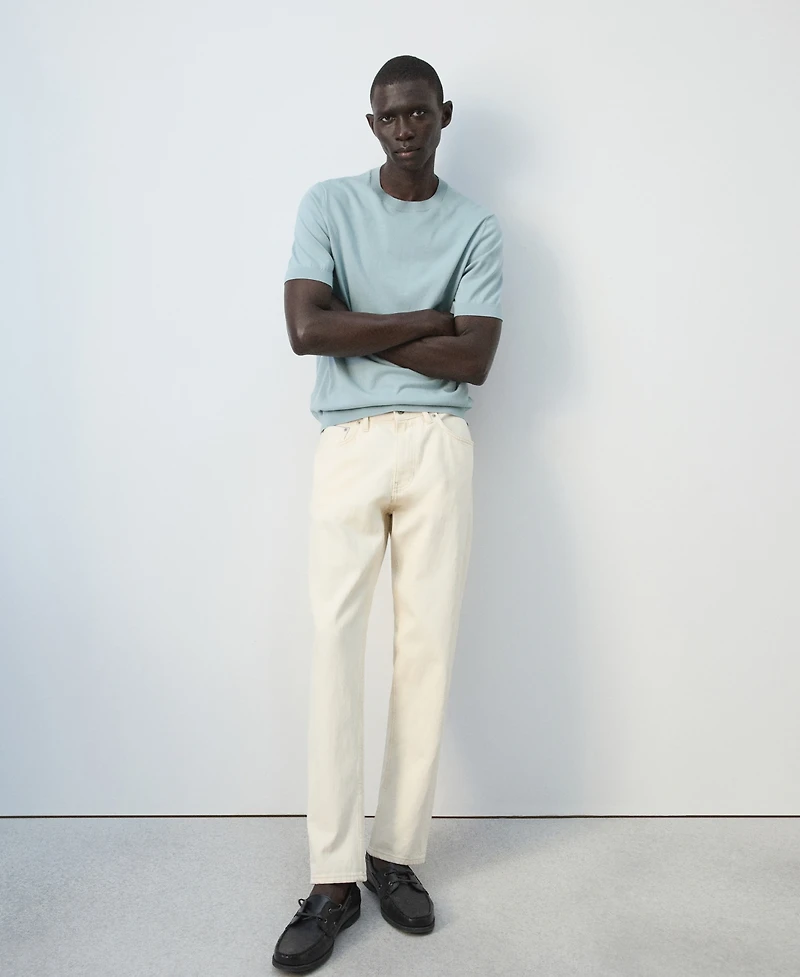 Mango Men's Cotton Fine-Knit T-Shirt