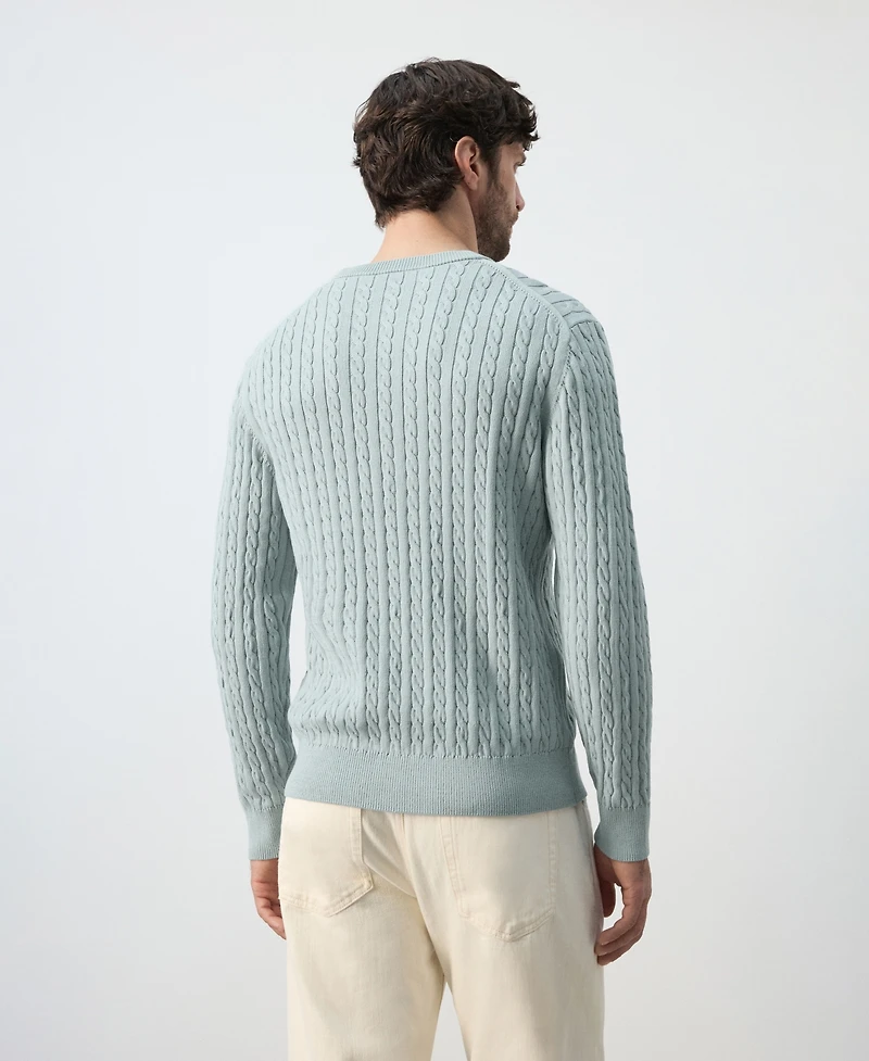 Mango Men's Cotton Cable-Knit Sweater
