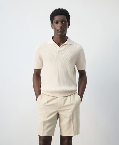 Mango Men's Contrast Trim Cotton Polo Shirt