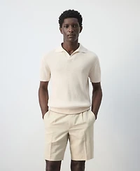 Mango Men's Contrast Trim Cotton Polo Shirt