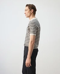 Mango Men's Cotton Striped Knit Polo Shirt