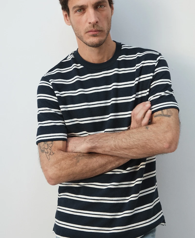 Mango Men's Regular-Fit Striped T-Shirt