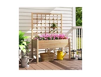 Slickblue Elevated Garden Planter with Lattice and Drainage