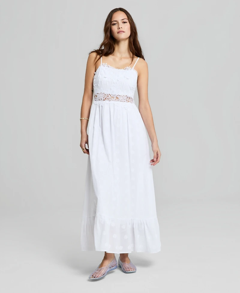And Now This Women's Lace-Trim Tank Maxi Dress, Macy's Exclusive