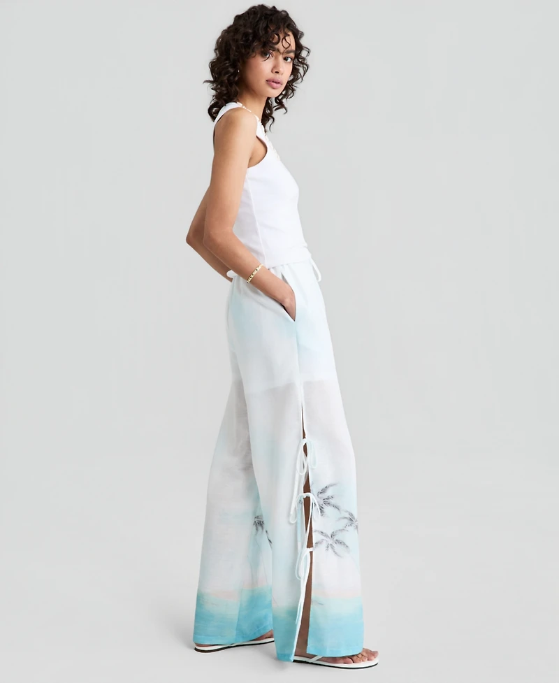 And Now This Women's High-Rise Wide-Leg Drawstring Pants, Macy's Exclusive