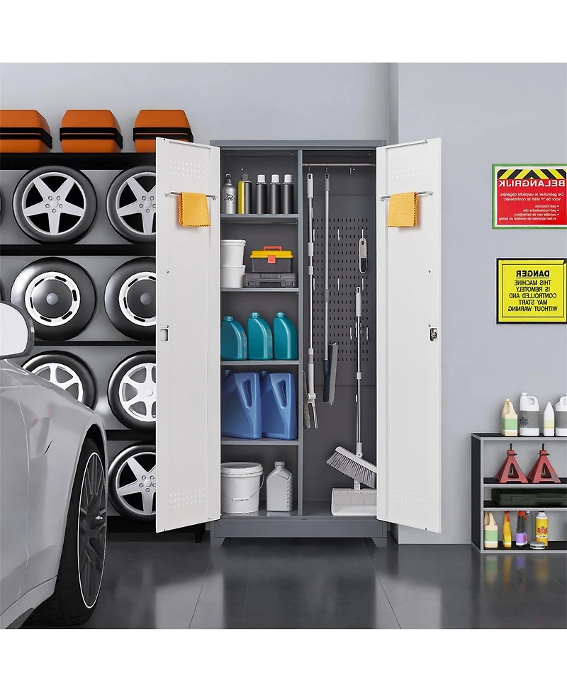 Clihome Metal Cleaning Tool Cabinets With Locking Doors