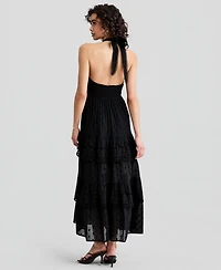 And Now This Women's Cotton Halter Tiered Maxi Dress, Macy's Exclusive