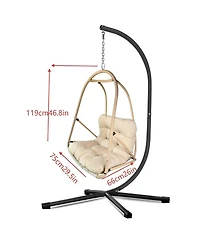 Streamdale Furniture Egg Swing Chair with Stand & Cushion (Indoor/Outdoor)