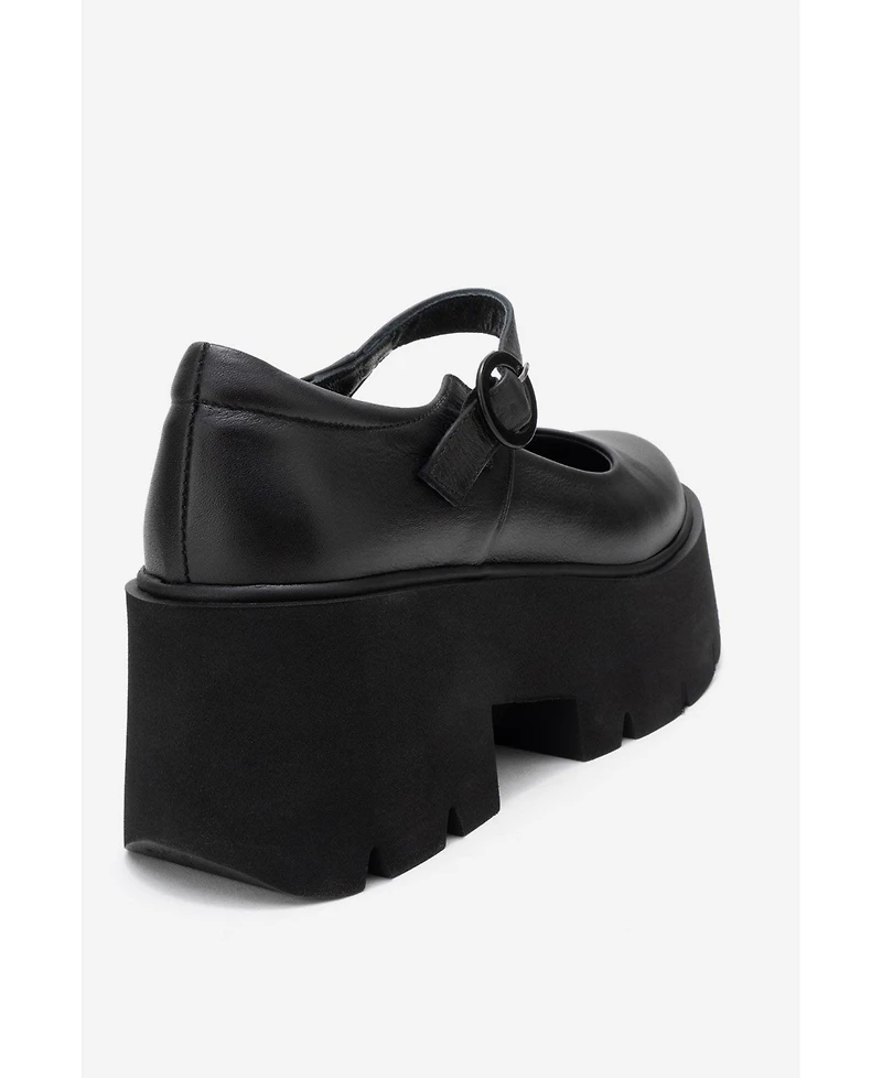 Forever & Always Shoes Women s Orina Leather Platform Mary Jane Shoe