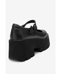 Forever & Always Shoes Women s Orina Leather Platform Mary Jane Shoe