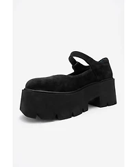 Forever & Always Shoes Women s Orina Leather Platform Mary Jane Shoe