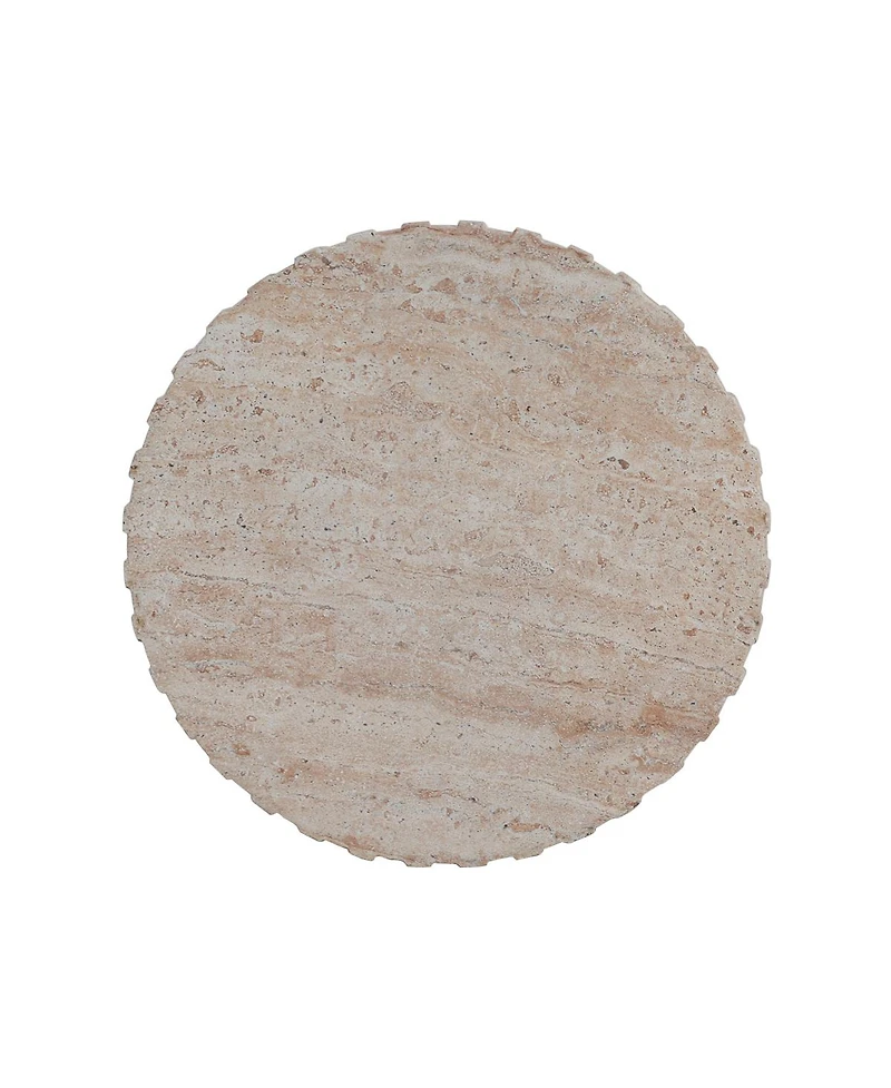 Streamdale Furniture Outdoor/Indoor Lightweight Concrete Side Table,Travertine Finish