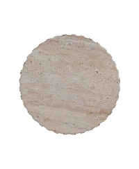 Streamdale Furniture Outdoor/Indoor Lightweight Concrete Side Table,Travertine Finish