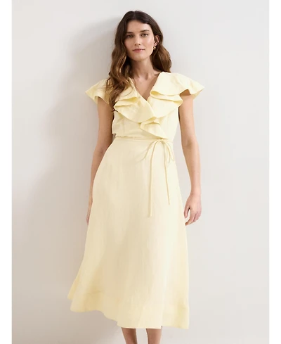 Phase Eight Women's Matilda Ruffle Linen Midi Dress