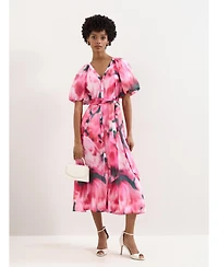 Phase Eight Women's Caterina Puff Sleeve V-Neck Shirt Dress