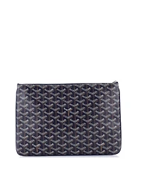Pre-Owned Goyard Mm Senat Zip Pouch Coated Canvas