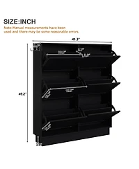Modern Elegant Narrow Tipping Bucket Shoe Cabinet with 6 Flip Drawers