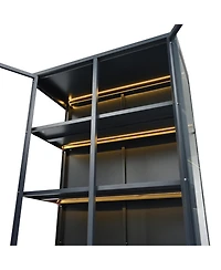 76.75" Tall Display Cabinet with Glass Doors and Led Lights