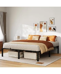 gaomon King Size Metal Bed Frame, 16" High Platform, Heavy Duty Steel with Underbed Storage