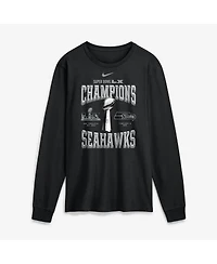 Nike Men's Black Seattle Seahawks Super Bowl Lx Champions Locker Room Trophy Collection Long Sleeve T-Shirt