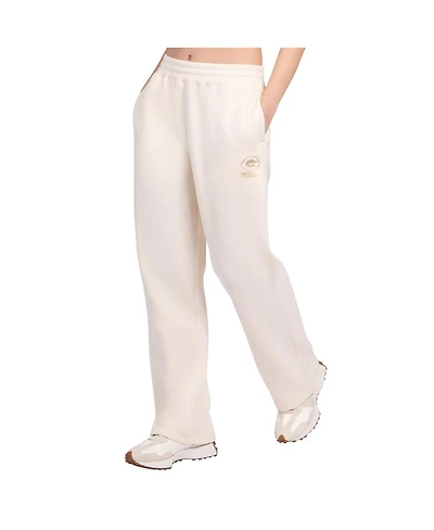 Starter Women's Cream Green Bay Packers Pastel High Waisted Travel Fleece Pants
