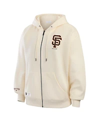 Wear by Erin Andrews Women's Cream San Francisco Giants Full-Zip Hoodie